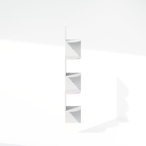 Furinno 5-Tier Floating Corner Shelf White