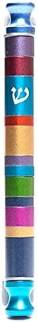 YourHolyLandStore Aluminum Modern Mezuzah Case - Multicolor