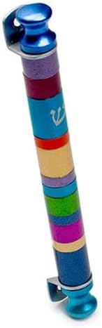 YourHolyLandStore Aluminum Modern Mezuzah Case - Multicolor