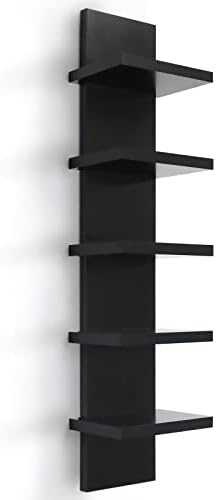 5 Tier Floating Wall Shelves Black Modern Design