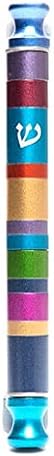 YourHolyLandStore Aluminum Modern Mezuzah Case - Multicolor