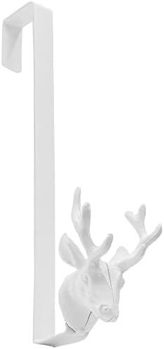 Red Co 14 Decorative Metal Door Wreath Hanger with Reindeer Tip White
