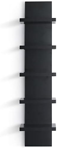 5 Tier Floating Wall Shelves Black Modern Design