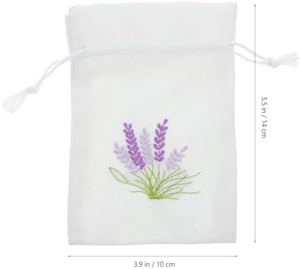 Zerodeko 10pcs Lavender Linen Drawstring Sachet Bags
