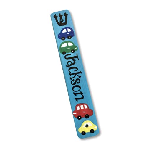 Car Mezuzah for Kids Room Personalized Sky Blue Scroll Case