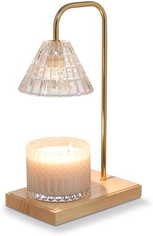 Sheffield Home Glass Candle Warmer Lamp - 12x8 Natural Cone Shape