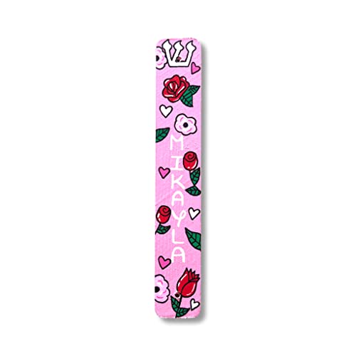 Roses and Hearts Mezuzah Scroll Case