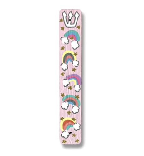 Lea Joelle Rainbow Mezuzah Gift for Baby Naming