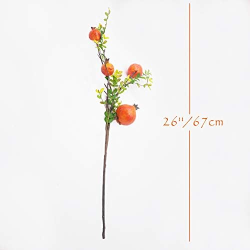 4PCS 26 Inch Artificial Pomegranate Branches for Home Office Wedding Decor