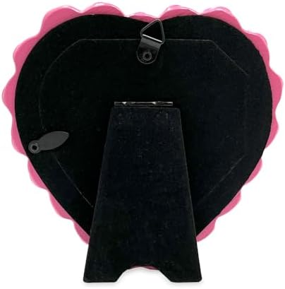 Isaac Jacobs 4x4 Heart-Shaped Picture Frame with Easel and Hook