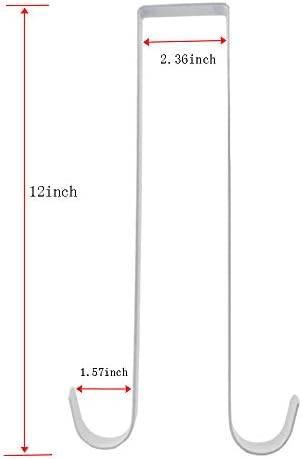 12 Inch Double Side Wreath Hanger - Over The Door Metal Hook for Christmas Wreath - Black and White