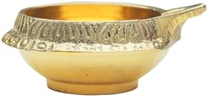 Set of 4 Brass Diya Oil Lamps for Pooja Holi Festival Decor