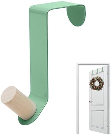 Front Door Wreath Hook - Rust-Proof Metal Over Door Hook Anti-Scratch Hook for Easter Halloween Christmas Garland