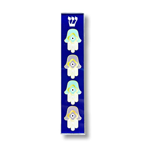 Hamsa Mezuzah Acrylic Aluminum Scroll Case