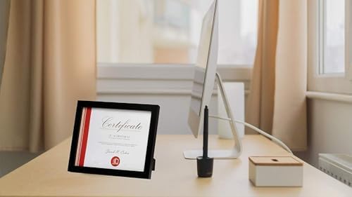 Frametory 85 x 11 Document Frame with Back Hangers and Easel Stand