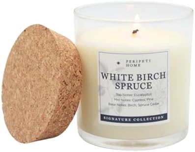 PERIPETI Home White Birch Spruce Scented Candle 1
