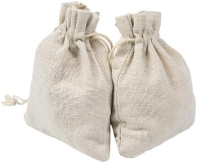 4pcs Cotton Tea Storage Sachets with Drawstring Design