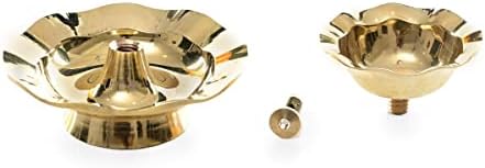 Aditri Creation Small Lotus Brass Oil Lamp 3 Inches