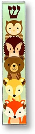 Childrens Mezuzah Scroll Case with Acrylic Aluminum Design
