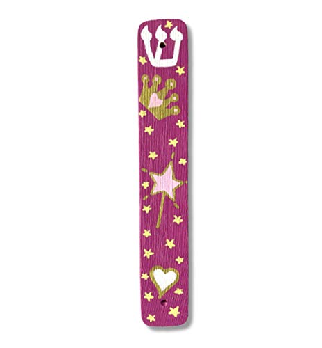 Hamsa Mezuzah Set Princess Baby Blessing Dark Pink