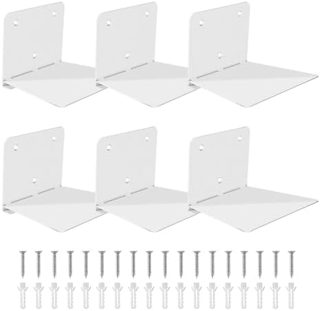 FENTEC 6 Pack Floating Bookshelf Wall Mount White