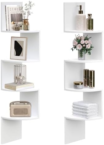 HOOBRO 4-Tier Floating Corner Shelves Set of 2