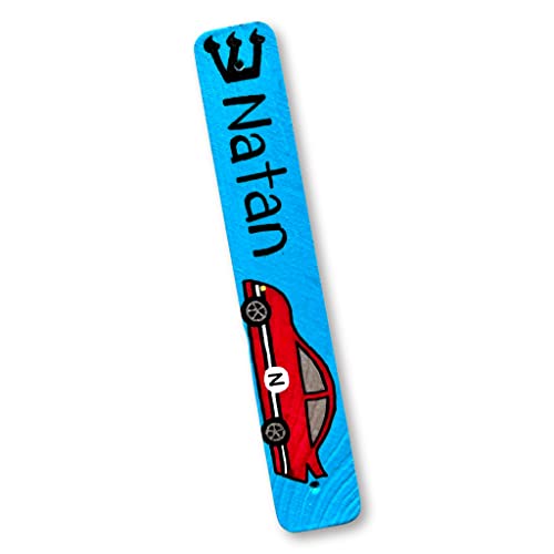 Race Car Mezuzah for Kids Wooden Scroll Holder
