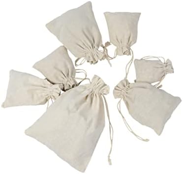 SHOWERORO 4pcs Cotton Drawstring Sachet Bags for Tea and Fragrance