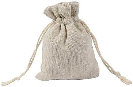 SHOWERORO 4pcs Cotton Drawstring Sachet Bags for Tea and Fragrance