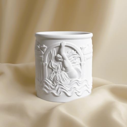 Neoclassical Sculpture Decor Jar for Desk Makeup and Candle Use