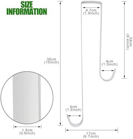 Double Side Wreath Hanger Over The Door - Large Metal Hook for Christmas