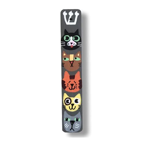 Lea Joelle Cat Mezuzah Scroll Case Gray