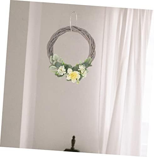 2pcs Christmas Woven Decoration for Wreaths Natural Gray Rattan Frame