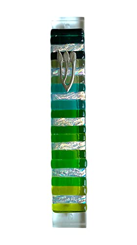 My Glass Expressions Jewish Mezuzah Case Green Hunter Green