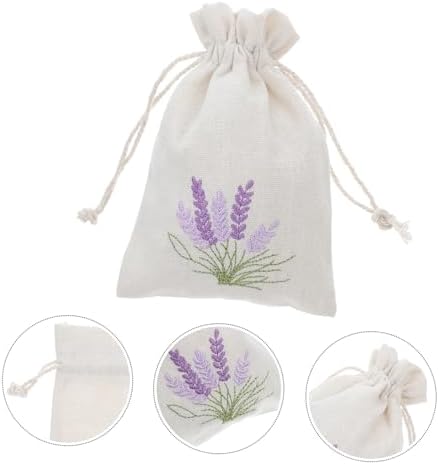 Cabilock 10pcs Lavender Muslin Scented Sachet Bags with Drawstring