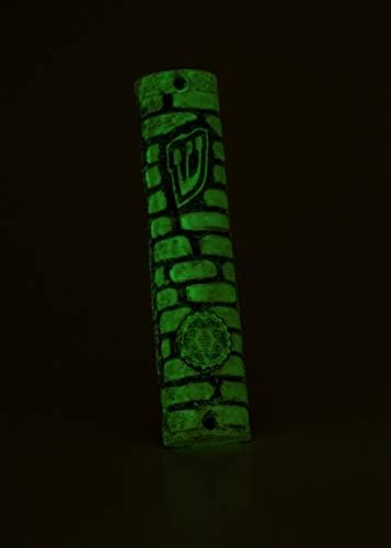 Glow in The Dark Mezuzah by Jerusalem Stone
