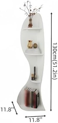 4-Layer Wood Corner Bookcase Storage Display Rack for Living Room