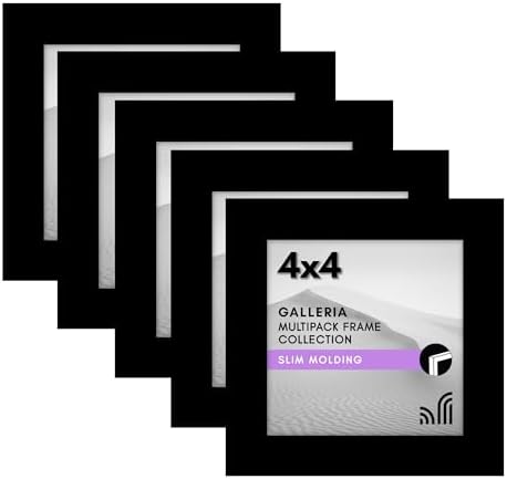 Americanflat 4x4 Picture Frame Set of 5 Black