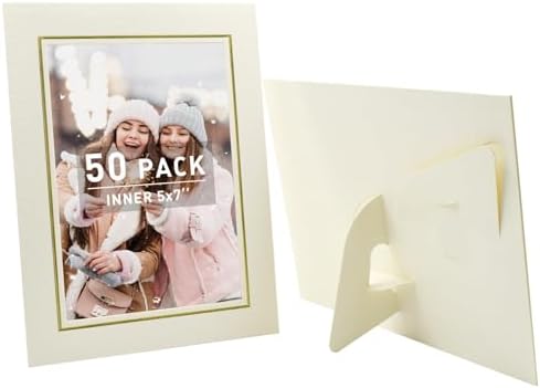 Golden State Art 5X7 Picture Frames with Easel Pack of 50