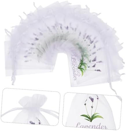 Garneck Lavender Storage Bags 50pcs Drawstring Pouches for Fragrance Tea Loose Items