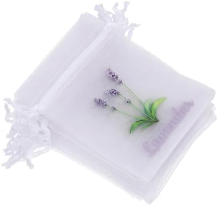 VOSAREA Lavender Dried Sachet Bags 50pcs Drawstring Pouches for Home Fragrance