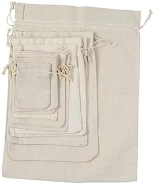 4pcs Cotton Tea Storage Sachets with Drawstring Design
