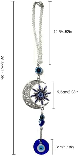 Sun and Moon Blue Evil Eye Wall Hanging Decor