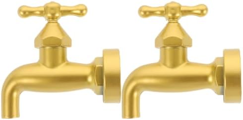 LOGOFUN 2pcs Gold Floating Tap Fountain Desk Decor Kit