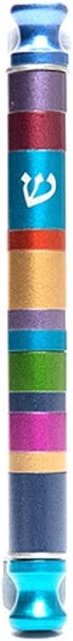 YourHolyLandStore Aluminum Modern Mezuzah Case - Multicolor