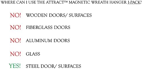 Haute Decor Attract Pinch-Free Magnetic Wreath Hanger White 1 Pack