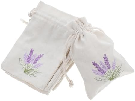 Cabilock 10pcs Lavender Muslin Scented Sachet Bags with Drawstring