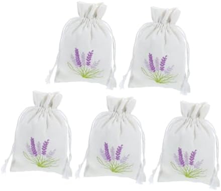 HEALLILY 5pcs Decorative Drawstring Lavender Scented Pouches