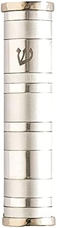 YourHolyLandStore Modern Jewish Mezuzah Case - Matte and Glossy Aluminum