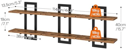 HOOBRO Floating Shelves Set of 3 2-Tier Wall Mounted Storage